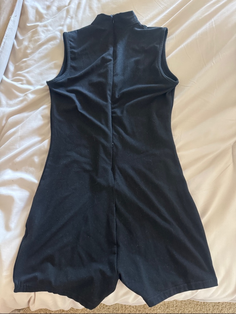 Sleeveless Black Romper with High Neck